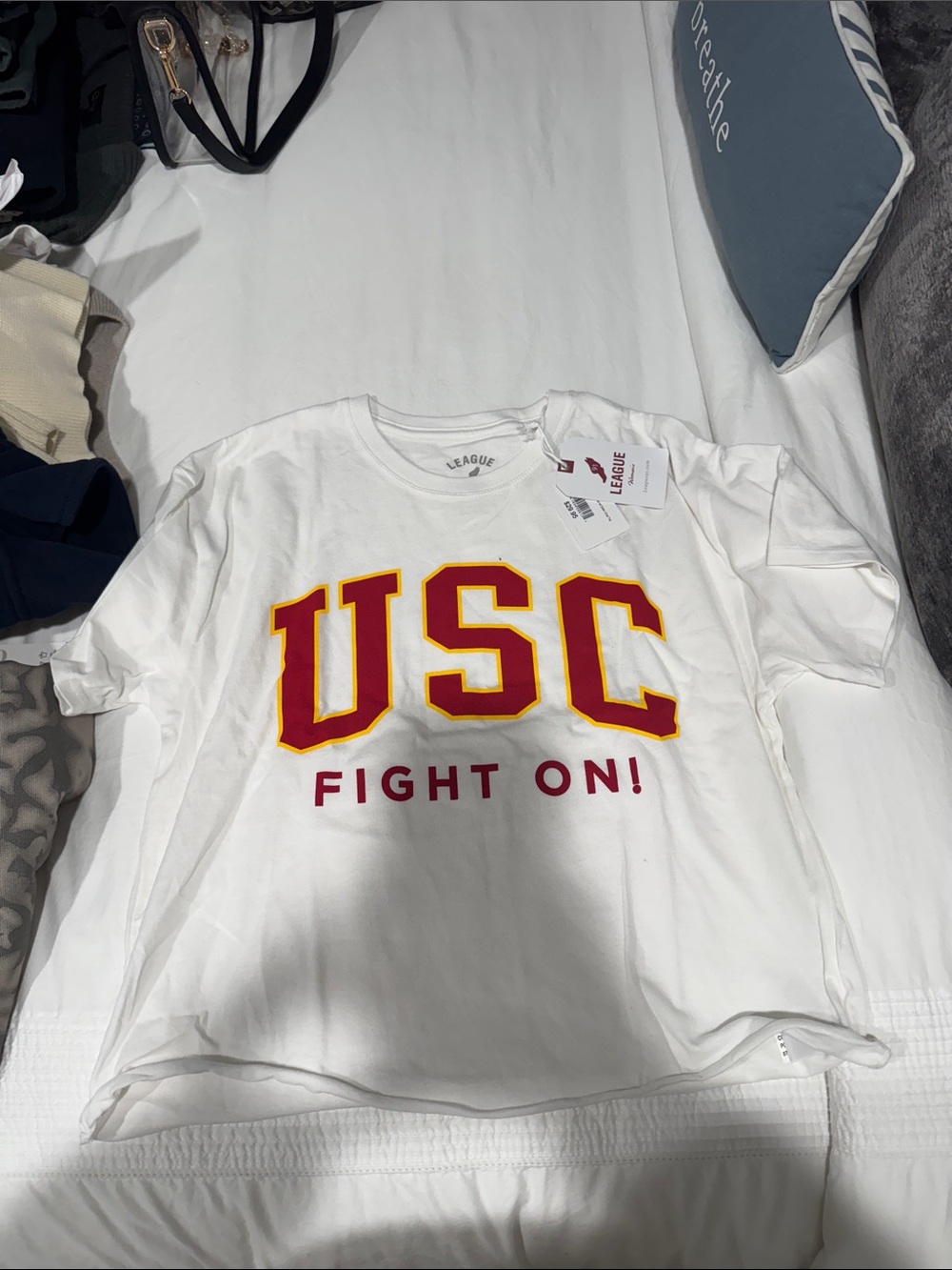 USC 'Fight On!' White Graphic Tee